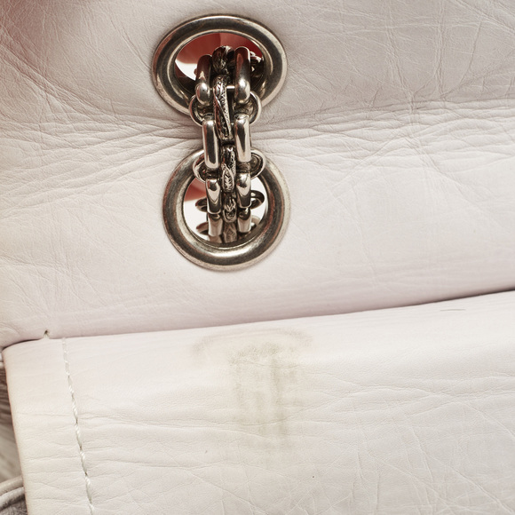 CHANEL White Quilted Aged Leather Reissue 2.55 Classic 227 Flap Bag - Picture 6 of 12